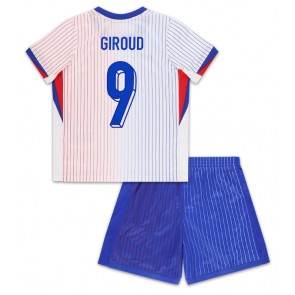 Frankrig Olivier Giroud #9 Replika Babytøj Udebanesæt Børn EM 2024 Kortærmet (+ Korte bukser)